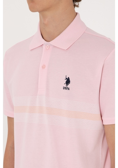 U.S. Polo Assn. Erkek Regular Fit Polo Yaka Açık Pembe Tişört 50306852-VR078