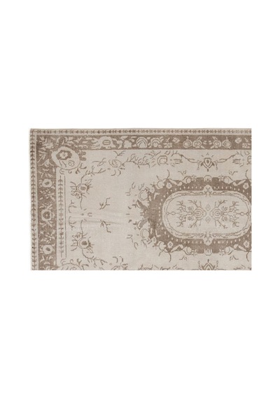 El Dokuması Vintage Yün-pamuk Bej Halı 5736 115 X 215 Cm