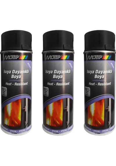 3 Adet 690 C Isıya Dayanıklı Siyah Boya 400 Ml. Made In Germany