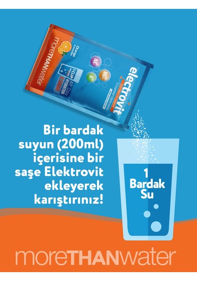 Hangover Shot Electrovit Portakal Aromalı Elektrolit İçeren Toz 8 Şase, Hidrasyon,magnezyum,potasyum,sodyum