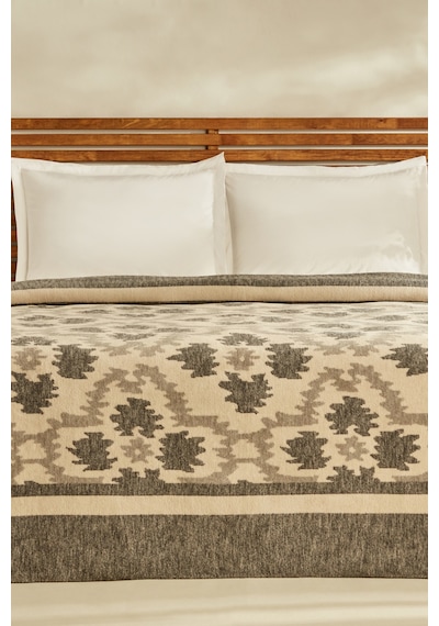 Karaca Home Damask Çift Kişilik Pamuklu Battaniye Antrasit