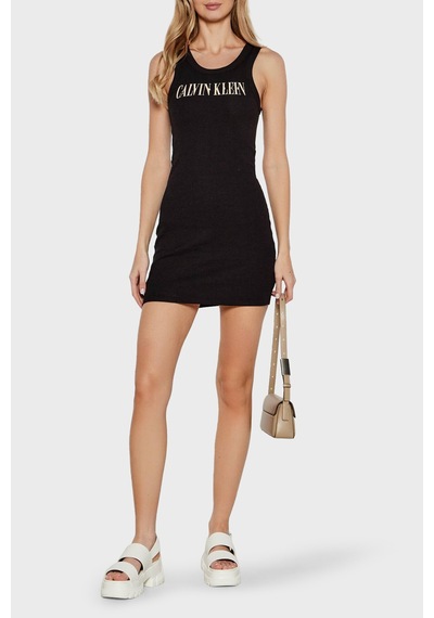 Calvin Klein Bayan Elbise J20j225577 Beh Siyah Siyah