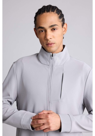Defacto Defactofit Standart Fit Dik Yaka Fermuarlı Sweatshirt F7635ax25augr454 Gri
