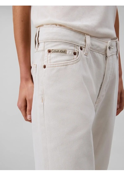 Calvin Klein Sıgnature 90s Straıght Beyaz Kadın Kot Pantolon