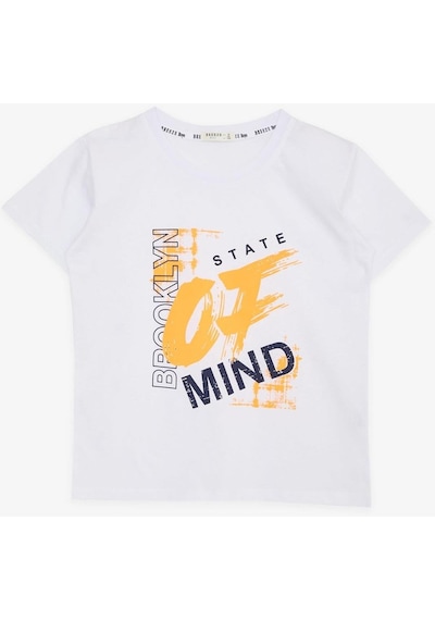 Breeze Erkek Çocuk Pamuklu Rahat Kalıp Geniş Tshirt-12115-beyaz Beyaz