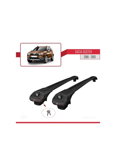 Dacia Duster 2010-2013 Arası İle Uyumlu Ace-1 Ara Atkı Tavan Barı Siyah