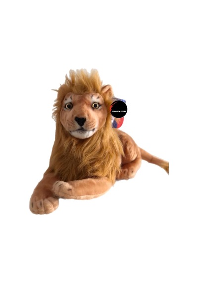 Peluş Aslan Oyuncak Gerçek Bakış Hediyelik Uyku Arkadaşı 55 Cm Kahverengi