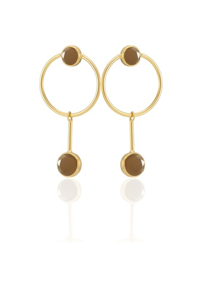 Kadir Jewellery 22 Ayar Altın Kaplama Kadın Sallantılı Küpe -el İşçiliği Ve Hipoalerjenik Küpe Kahverengi 27720369