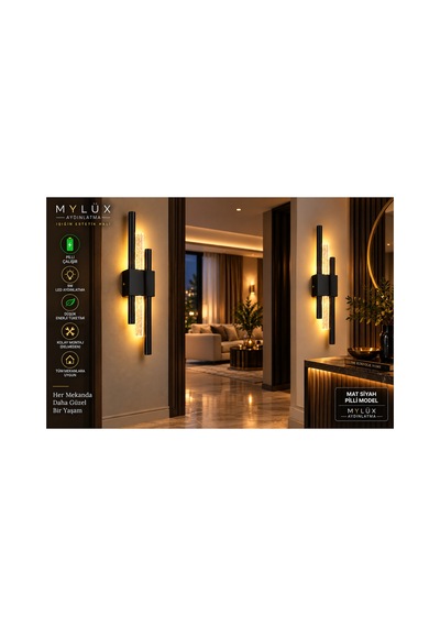 Mylüx Kabarcıklı Kirpi Aplik Siyah Pilli Kablosuz 9w Led 50 Cm Modern Duvar Apliği Siyah Siyah
