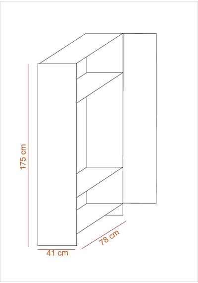 2 Kapaklı Elbise Dolabı Çam80 Çok Renkli
