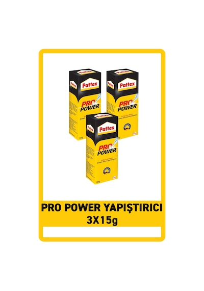 Pattex Pro Power Japon Yapıştırıcısı 15g, 3'lü Paket