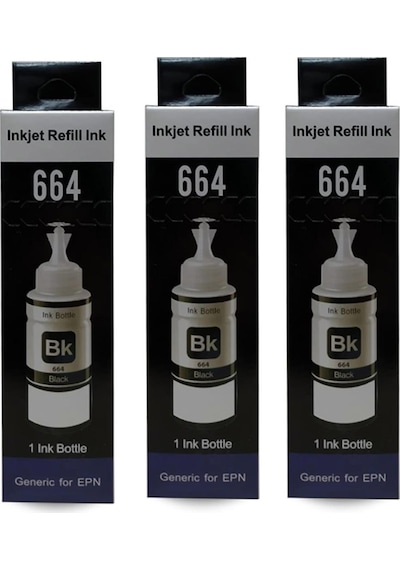 Melsan Epson Ecotank L800 Uyumlu Siyah  Uyumlu Mürekkep 3x70 Ml Toplam 210 Ml