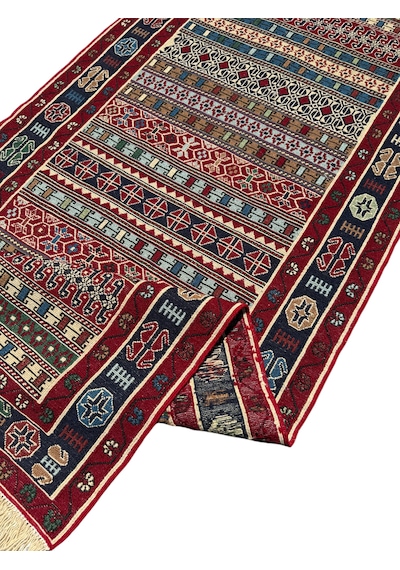 El Dokuma Sıfır İran Sumak Kilimi 84x200 Yün Yolluk