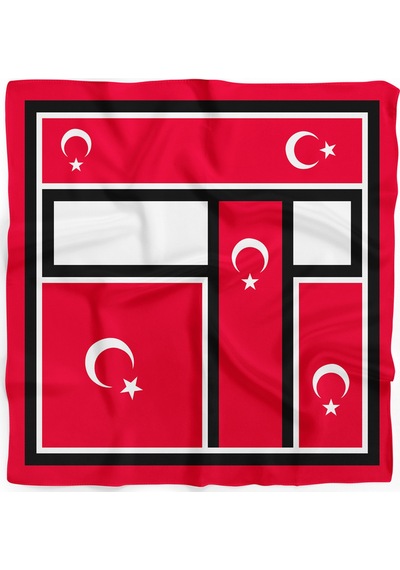 Türk Bayrağı Desen 55x55cm Bandana/fular Çok Renkli
