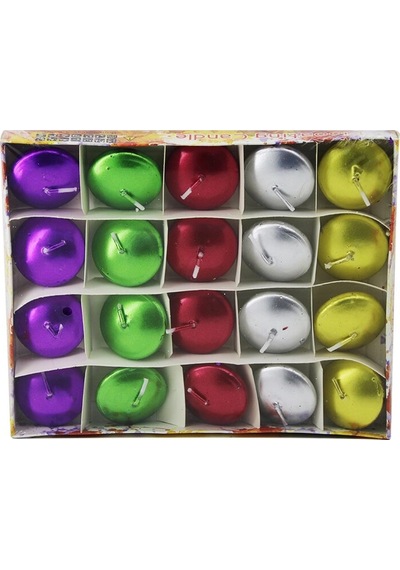 20pcs Suda Yüzen Mum Beyaz - Renkli 5468 Çok Renkli