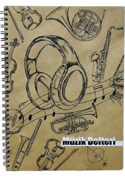 Spiralli Karton Kapak 40 Yaprak A4 Müzik Defteri Model 3