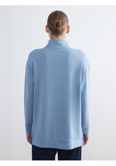 Lcw Everyday Mavi Dik Yaka Kadın Sweatshirt Tunik