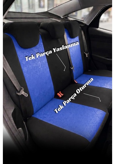 Gof Serisi Universal Oto Koltuk Kılıfı Tam Set Mavi