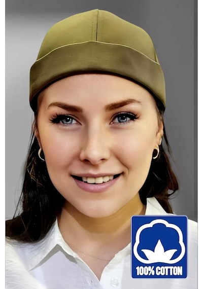 Unisex %100 Pamuklu Docker Şapka Haki