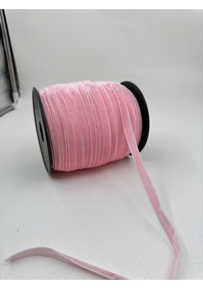 Paşateks- 1 Cm Düz Kadife-5 Metre -l.pembe