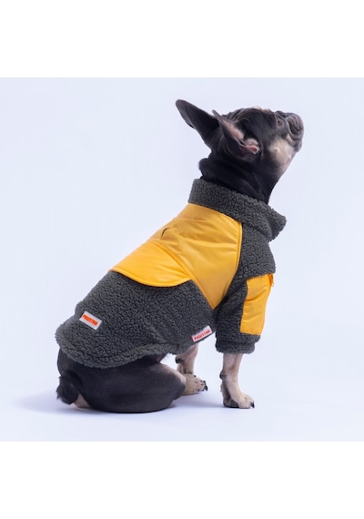 Bergen Outdoor Ceket Kedi Köpek Ceketi Kalın Fermuarlı Kedi Köpek Kıyafeti Kedi Köpek Elbisesi Haki