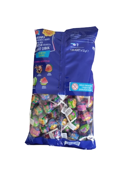 Chupa Chups Sakız Dolgulu Lolipop Şekerleme Poşetli 120 x 12 G
