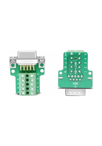 Kutulu Db9 Dişi Konnektör 9 Pin D-sub Seri Port Terminal Adaptör