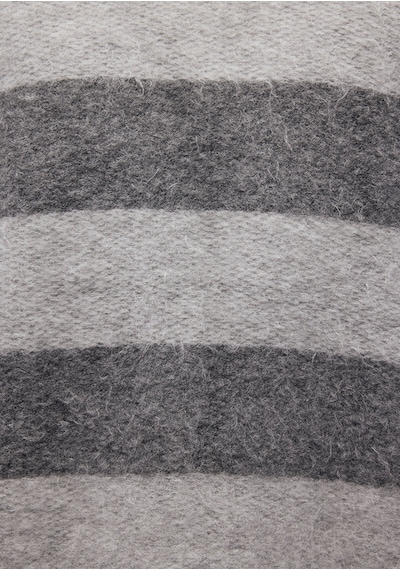 Mavi Çizgili Gri Kazak Oversize / Geniş Kesim 0710231-80024 Gri
