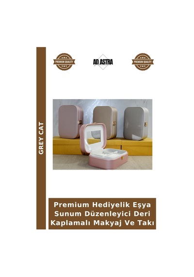 Premium Hediyelik Eşya Sunum Düzenleyici Deri Kaplamalı Makyaj Ve Takı Çok Renkli