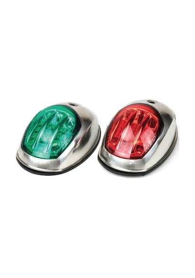 Seyir Feneri 12V Iskele+Sancak Led 316 Krom