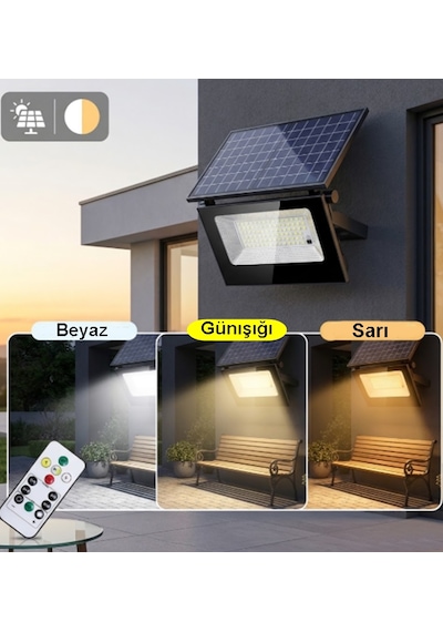 60 Watt Solar Led Projektör - Güneş Enerjili Solar Bahçe Lambası İp67