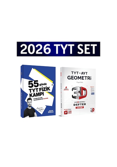 2026 Tyt 55 Günde Fizik Kampı Özcan Aykın+ Tyt Geometri Video Destek Defteri 3d Yayınları