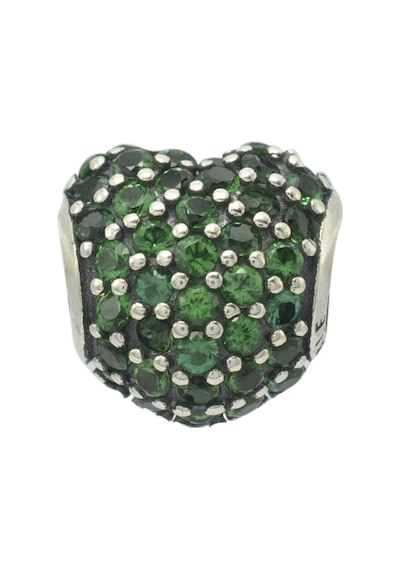 Nur Silver Yeşil Kalp Gümüş Charm Nur-bl02008