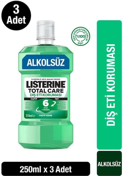 Listerine Diş ve Diş Eti Koruması Hafif Tat 3 x 250 ML