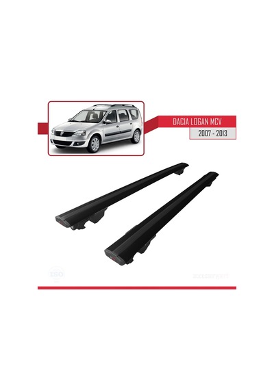 Dacia Logan Mcv 2007-2013 Arası İle Uyumlu Hook Model Anahtar Kilitli Ara Atkı Tavan Barı Siyah