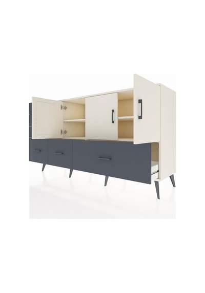 Kronos Konsol 4 Raflı 6 Çekmeceli 3 Kapaklı 176x59x99 Aytaşı-ayta Aytaşı-aytaşı/antrasit