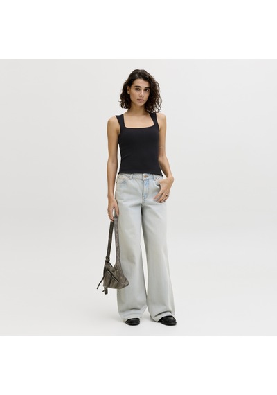 Jack & Jones Kadin Kare Yaka Kolsuz Üst - Posie - 12290769 Siyah