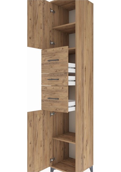Hyperion Dolap 3 Raflı 3 Çekmeceli 2 Kapaklı 44x44x243 Çam-çam Çam Hyperion Dolap 3 Raflı 3 Çekmeceli 2 Kapaklı 44x44x243 Çam-çam Çam