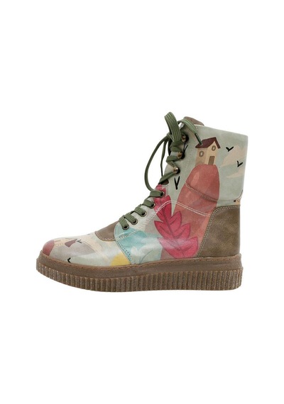 Kadın Vegan Deri Haki Uzun Bot - State Of Bliss Tasarım Multicolor