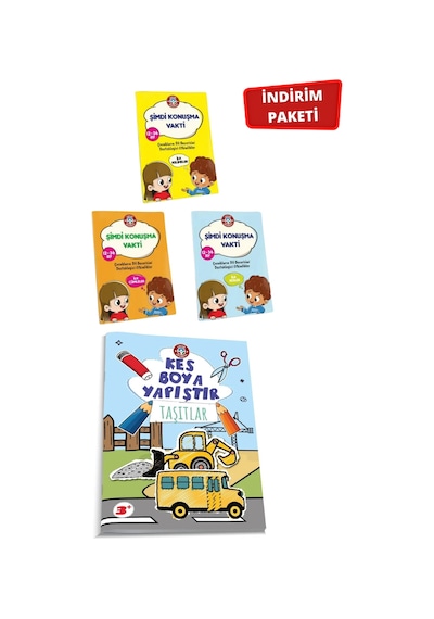 Çocuk Akademi Şimdi Konuşma Vakti Seti Ve Kes Boya Yapıştır Taşıtlar