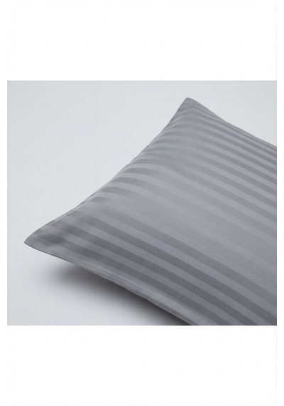 Orta Boy 40x60cm %100pamuklu Saten Fermuarlı Yastık Kılıfı 2adet Koyu Gri