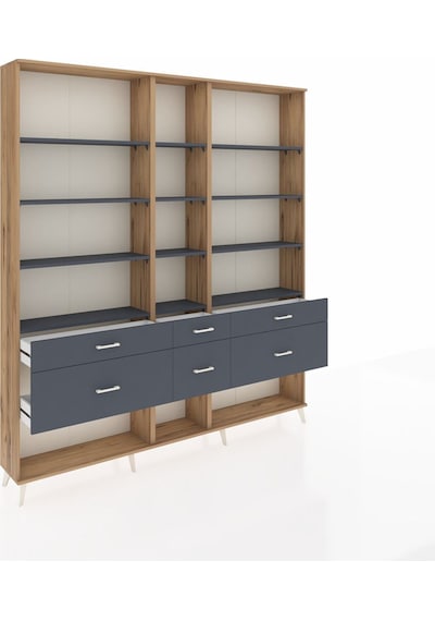 Arges Dolap 12 Raflı 6 Çekmeceli 220x30x243 Çam-antrasit/antrasit Antrasıt/antrasıt Arges Dolap 12 Raflı 6 Çekmeceli 220x30x243 Çam-antrasit/antrasit Antrasıt/antrasıt