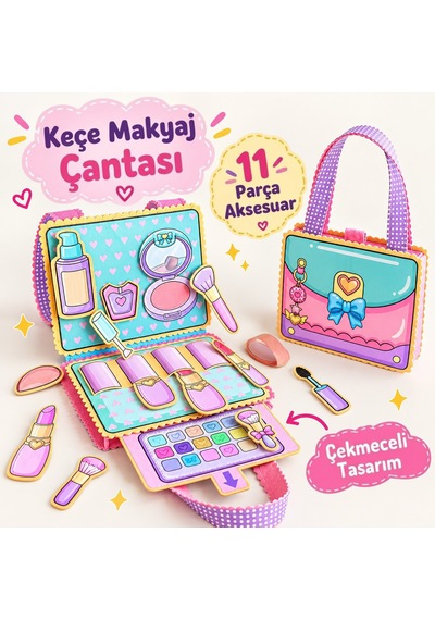 Keçe Makyaj Çantası Keçe Oyuncak