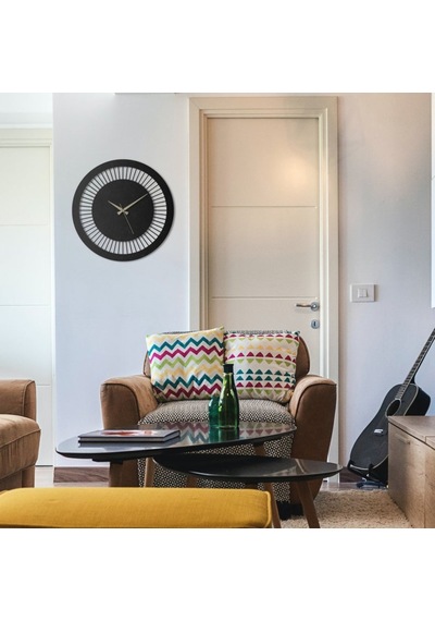 Ahşap Daire Model Modern Duvar Saati