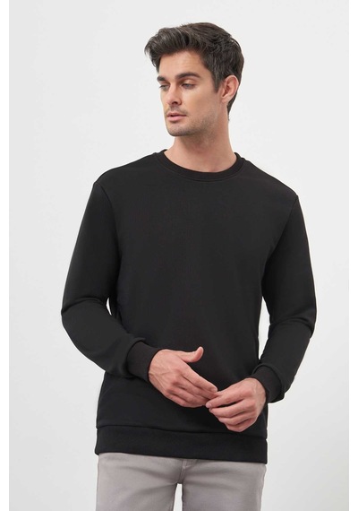 Morven Erkek Siyah Basic Bisiklet Yaka Sweat-shirt 25ks063005001 Siyah Siyah