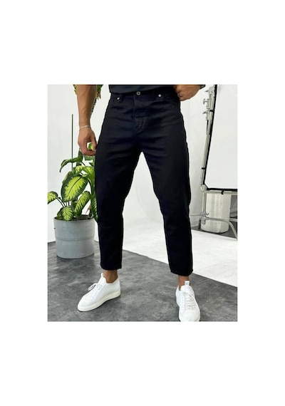 Butik İstanbul Erkek Siyah Mom Jean