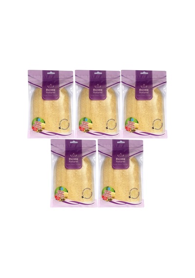 Derma Naturel Loofah Kabak Havlu Banyo Eldiveni 5 Li Set