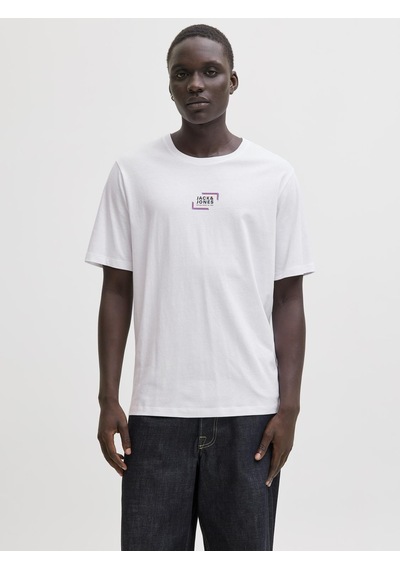 Jack & Jones Bisiklet Yaka Logo Baskili Tisört - Corp - 12268415 - 1 Beyaz