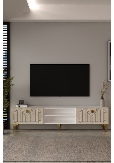 180dhdtsr3bta Hera Lazer Desenli Raflı Tv Sehpası,ünitesi Beyaz-traverten-altın 180dhdtsr3bta Hera Lazer Desenli Raflı Tv Sehpası,ünitesi Beyaz-traverten-altın
