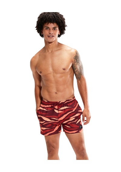 Speedo Print Leis Erkek Şort Mayo Kırmızı